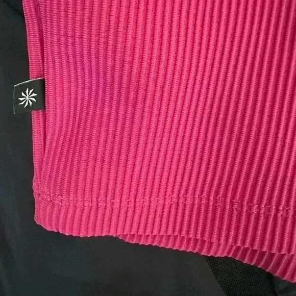 Sold Athleta Keys Rib Crop Tank hot pink size Extra small - Picture 5 of 6
